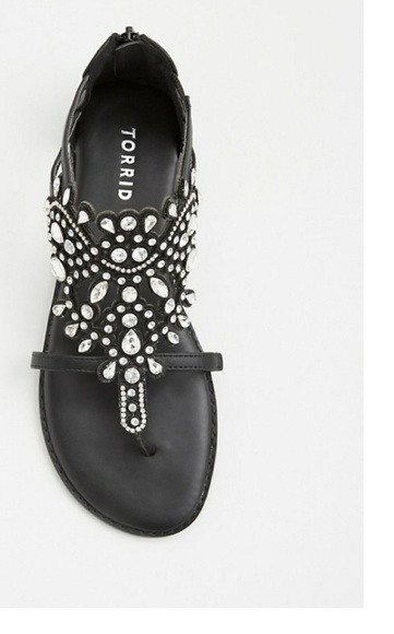 gemstone t strap sandals